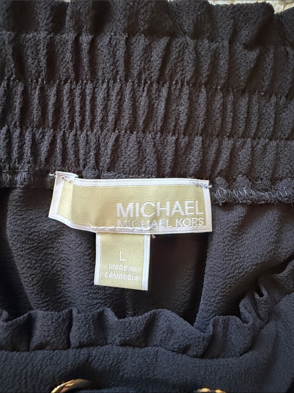 Michael Kors Black Wide-Leg Drawstring Pants - Picture 2 of 3